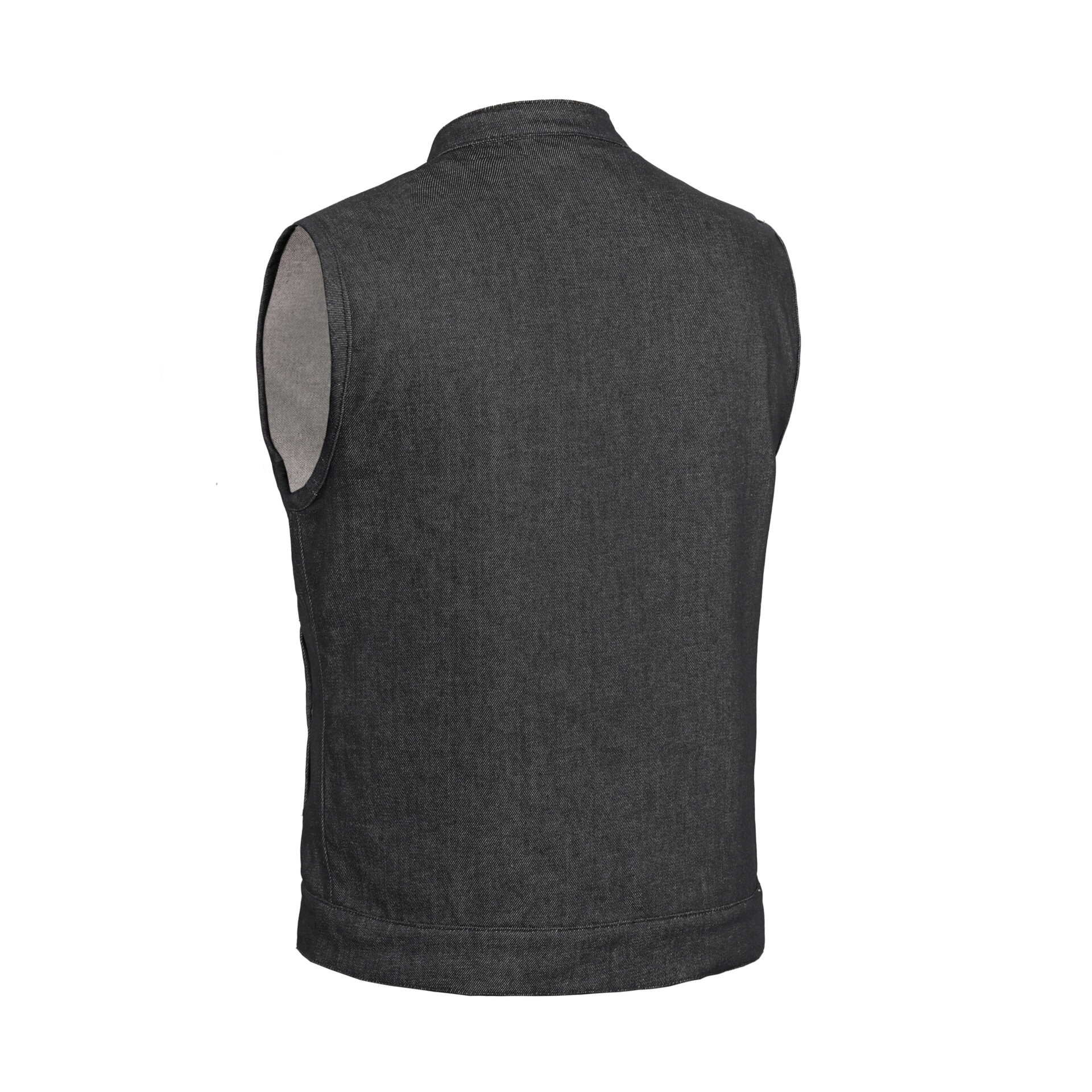 BSM1564 Men's Rough Rub-Off Raw Finish Denim Vest - Image 2