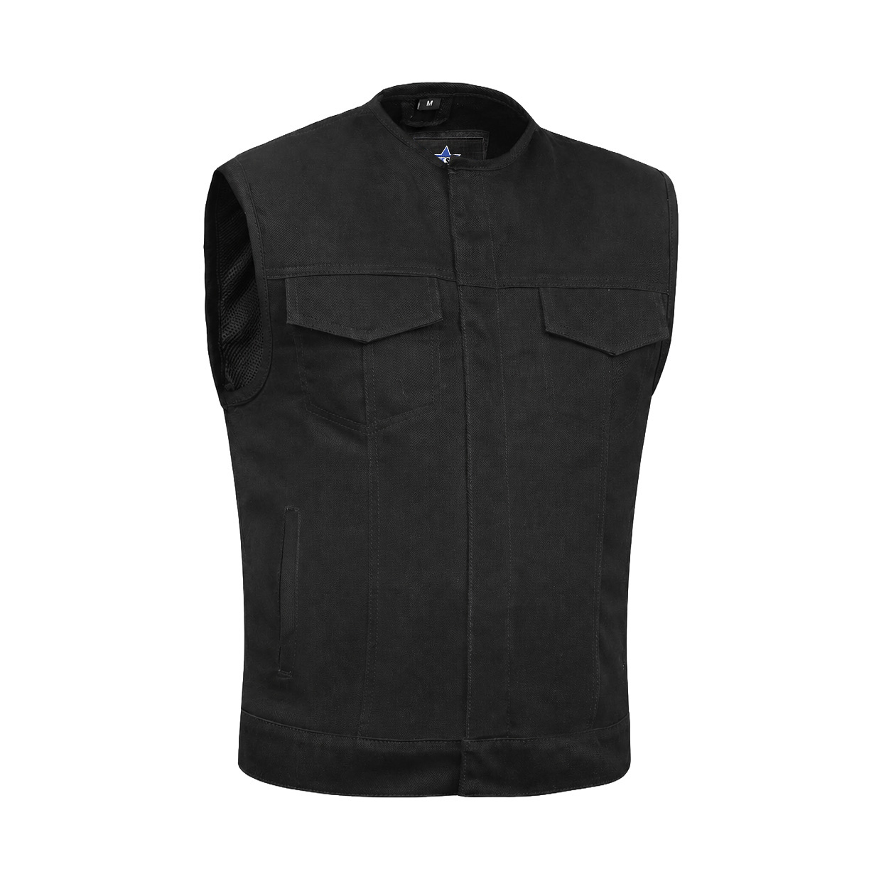 BSM1536 Concealed Snaps, Denim Material, Hidden Zipper, w/o Collar