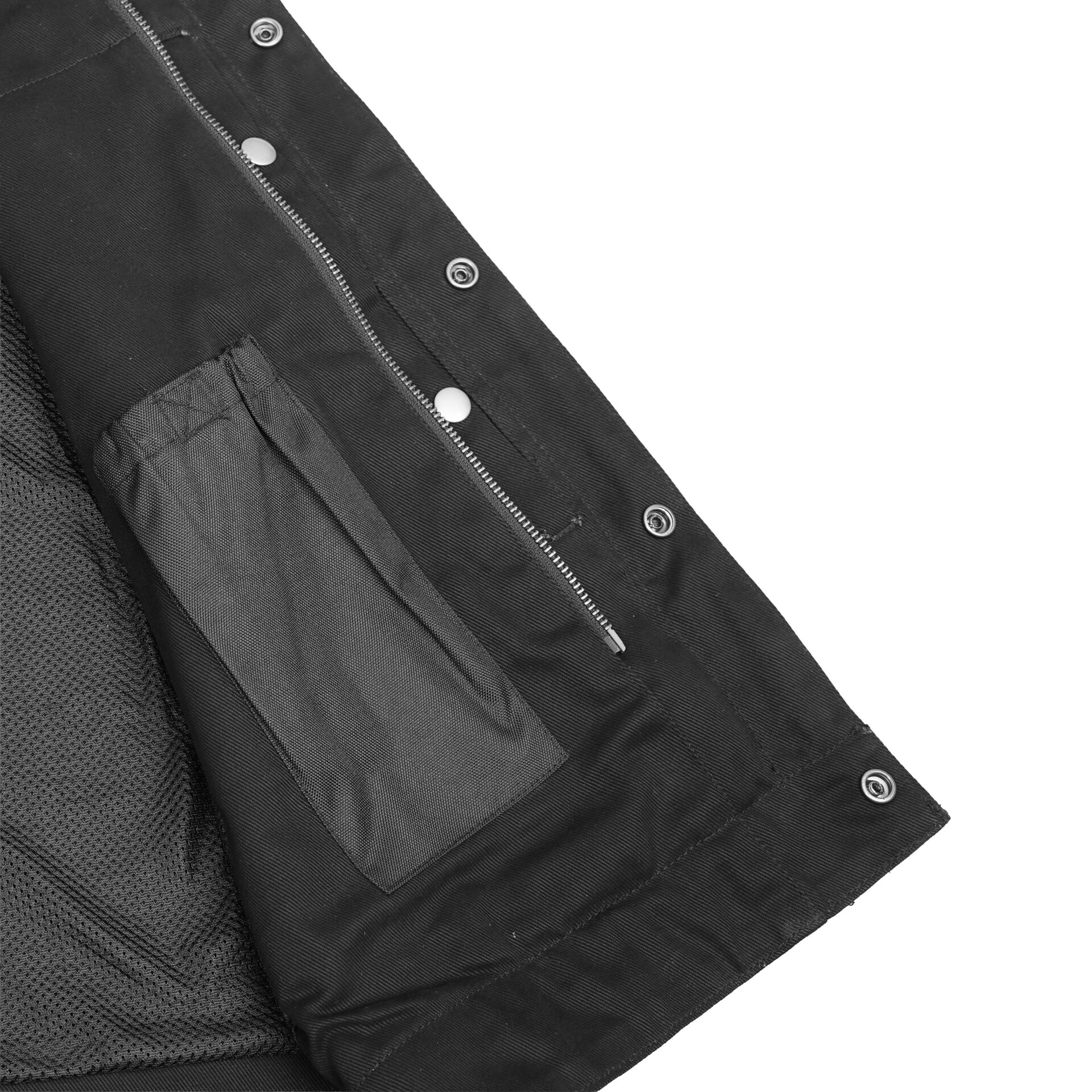 BSM1565 Men's Black Denim Single Back Panel Concealment Vest w/Rem - Image 6