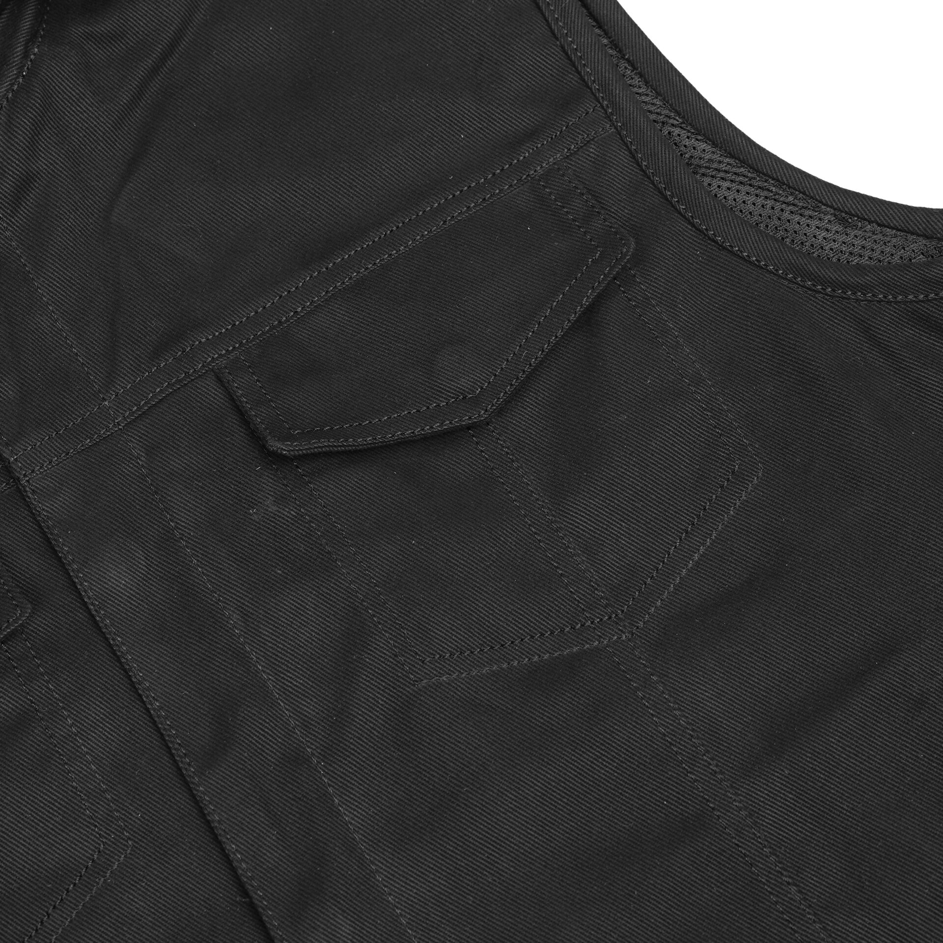 BSM1565 Men's Black Denim Single Back Panel Concealment Vest w/Rem - Image 8