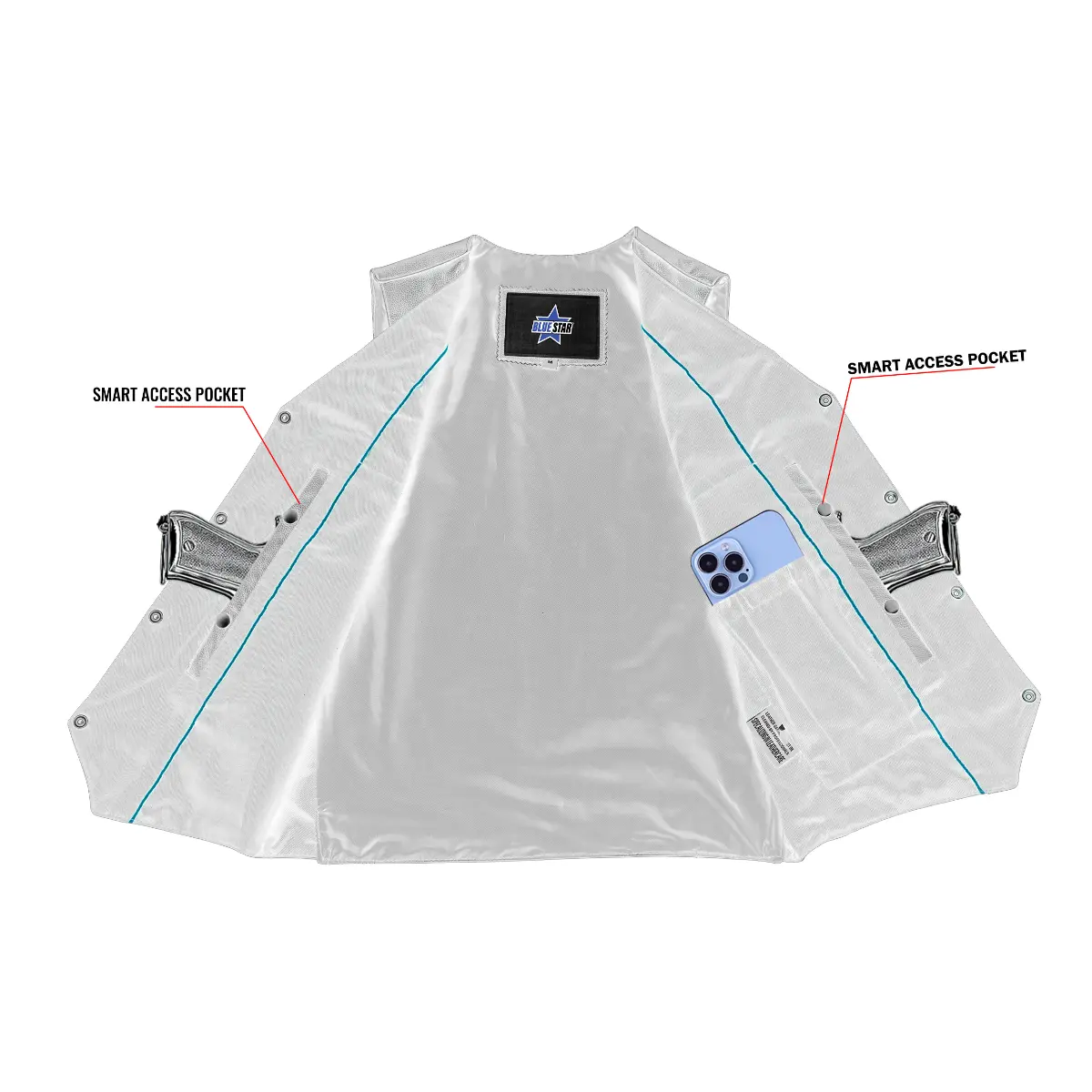 BSM1511 Traditional Single Back Panel Concealed Carry Vest - Image 8