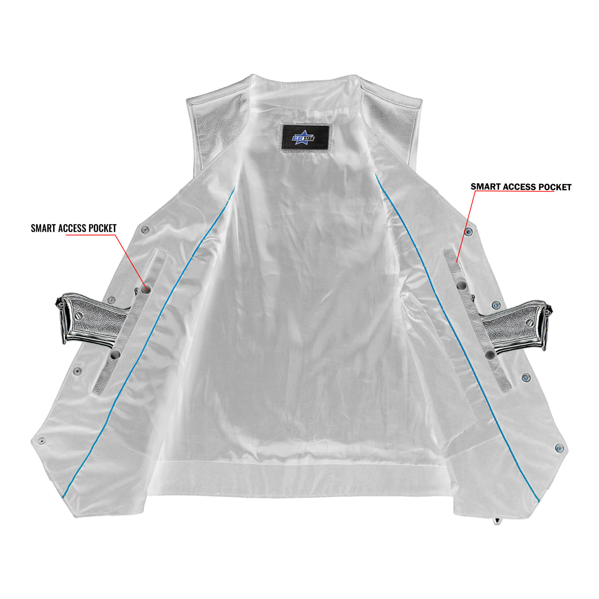 BSM1528 Men's Single Back Panel Concealed Carry Vest (Buffalo Nickel He - Image 4