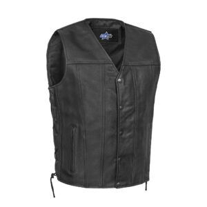 BSM1554 Men's Tall Classic Tapered Bottom Biker Leather Vest