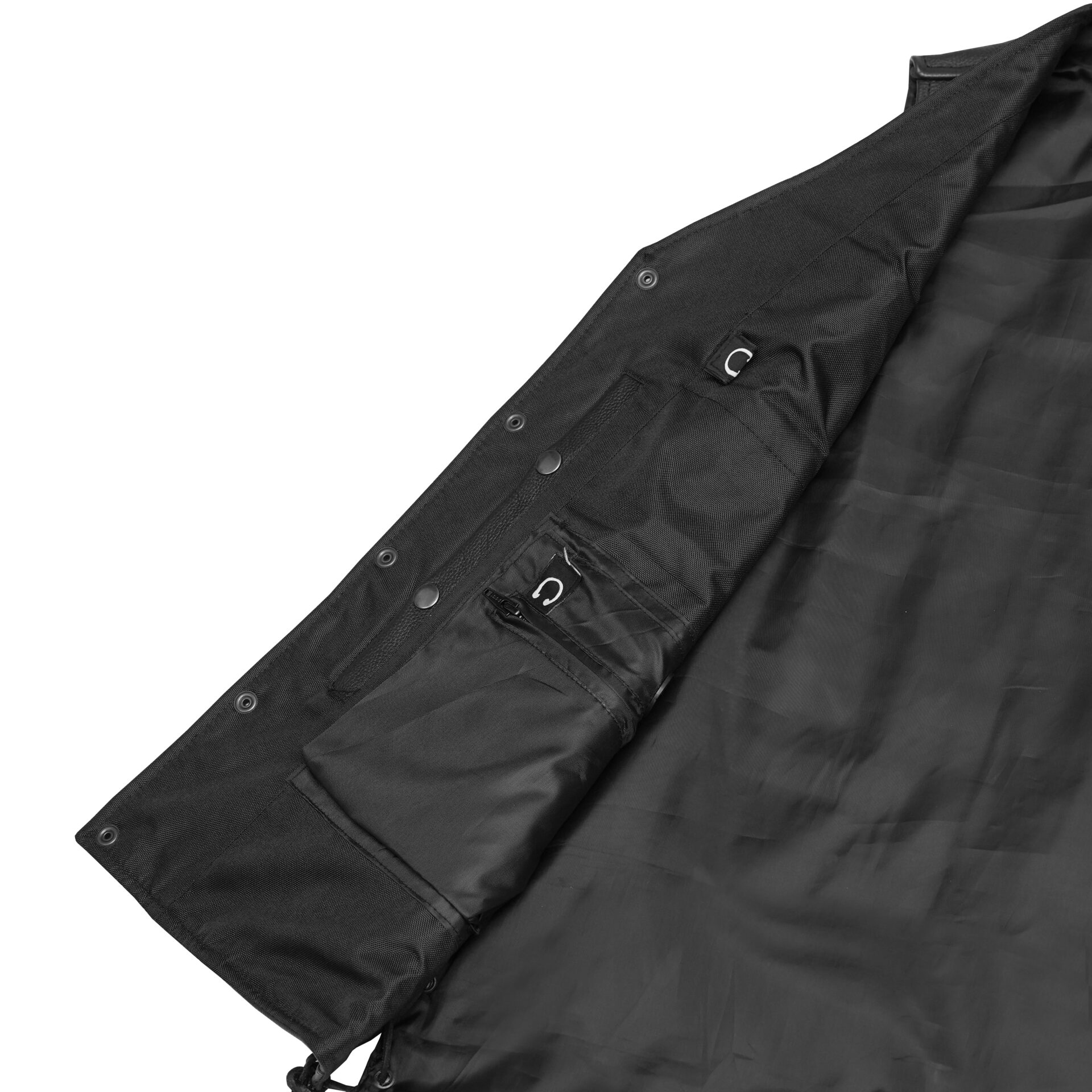 BSM1554 Men's Tall Classic Tapered Bottom Biker Leather Vest - Image 6