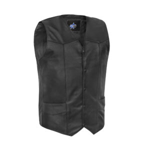 BSM1556 Men's Tall Classic Biker Leather Vest