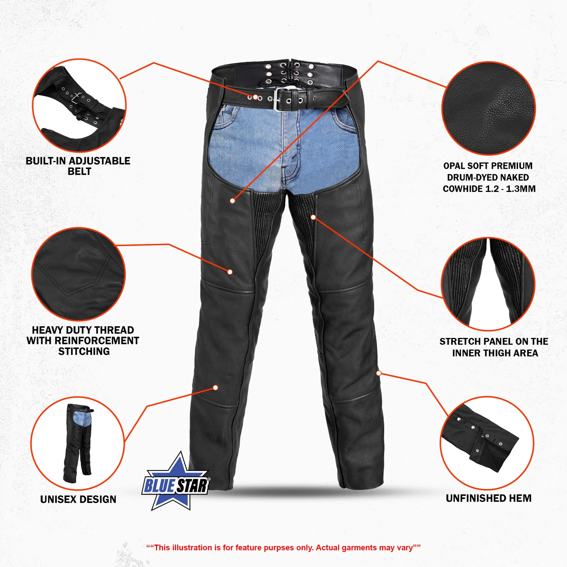 BSM3106 Unisex Double Deep Pocket Thermal Lined Chaps - Image 3