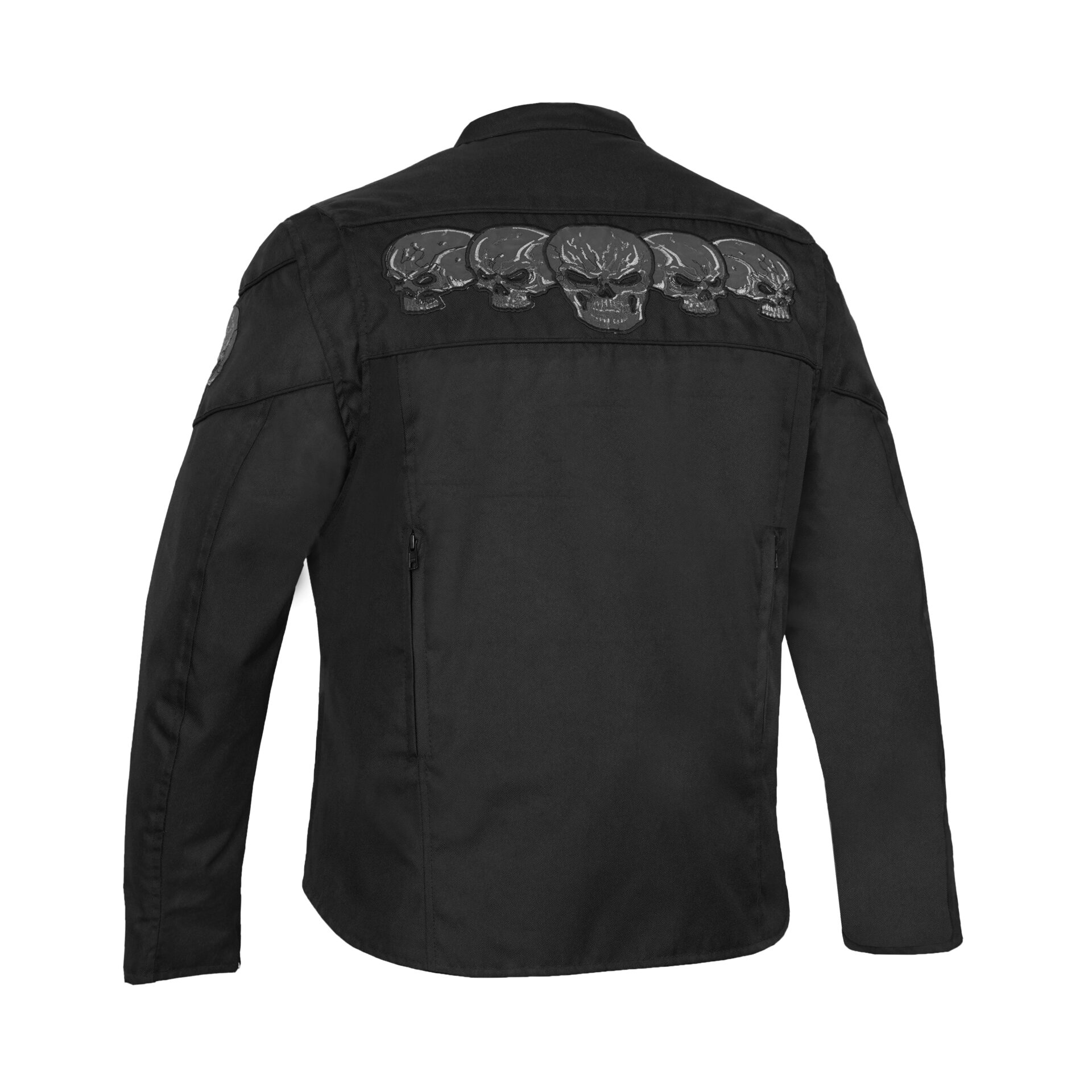 BSM1103 Men's Textile Scooter Style Jacket w/ Reflective Skulls - Image 2