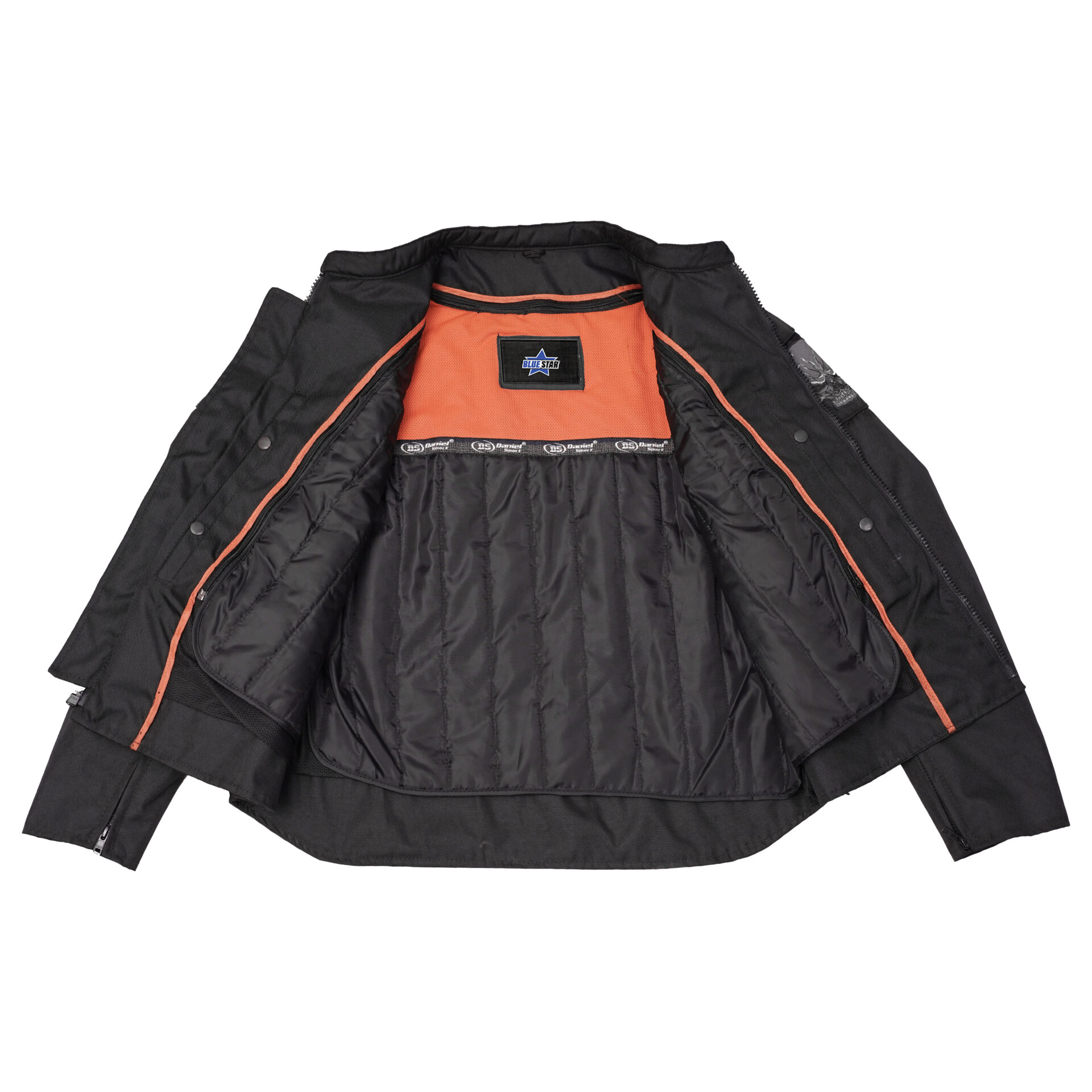 BSM1103 Men's Textile Scooter Style Jacket w/ Reflective Skulls - Image 5