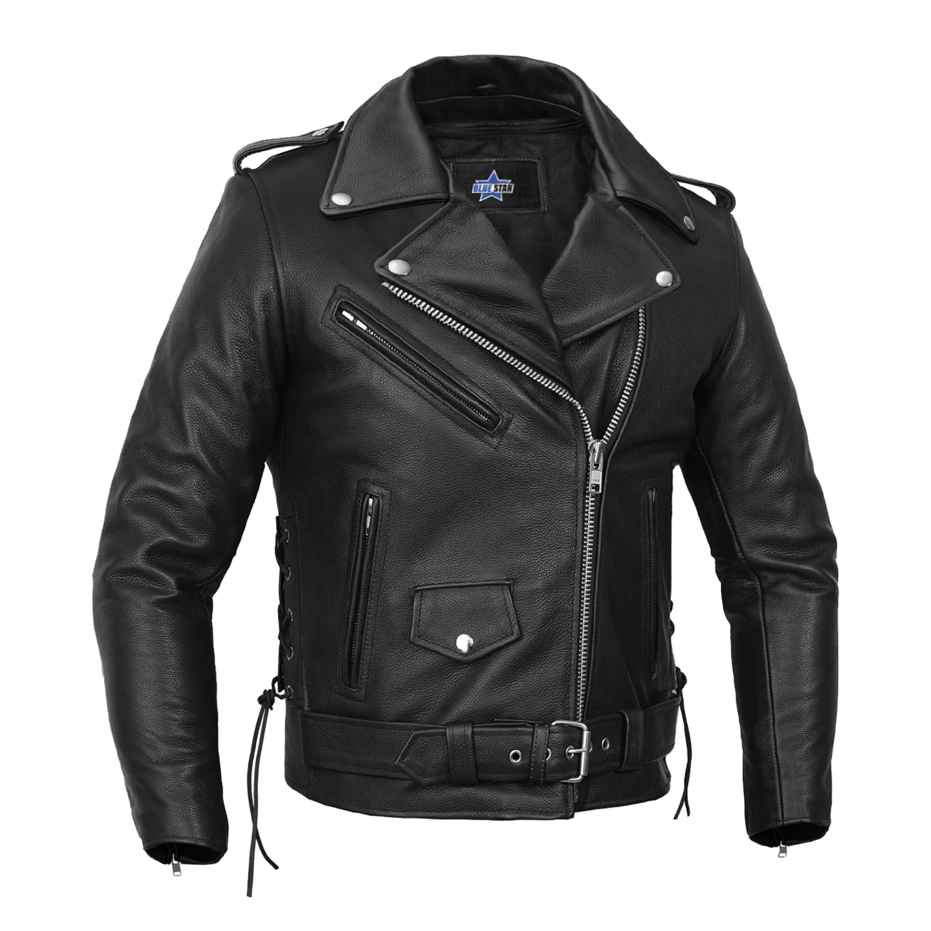 BSM1116 Men's Classic Side Lace Police Style M/C Jacket