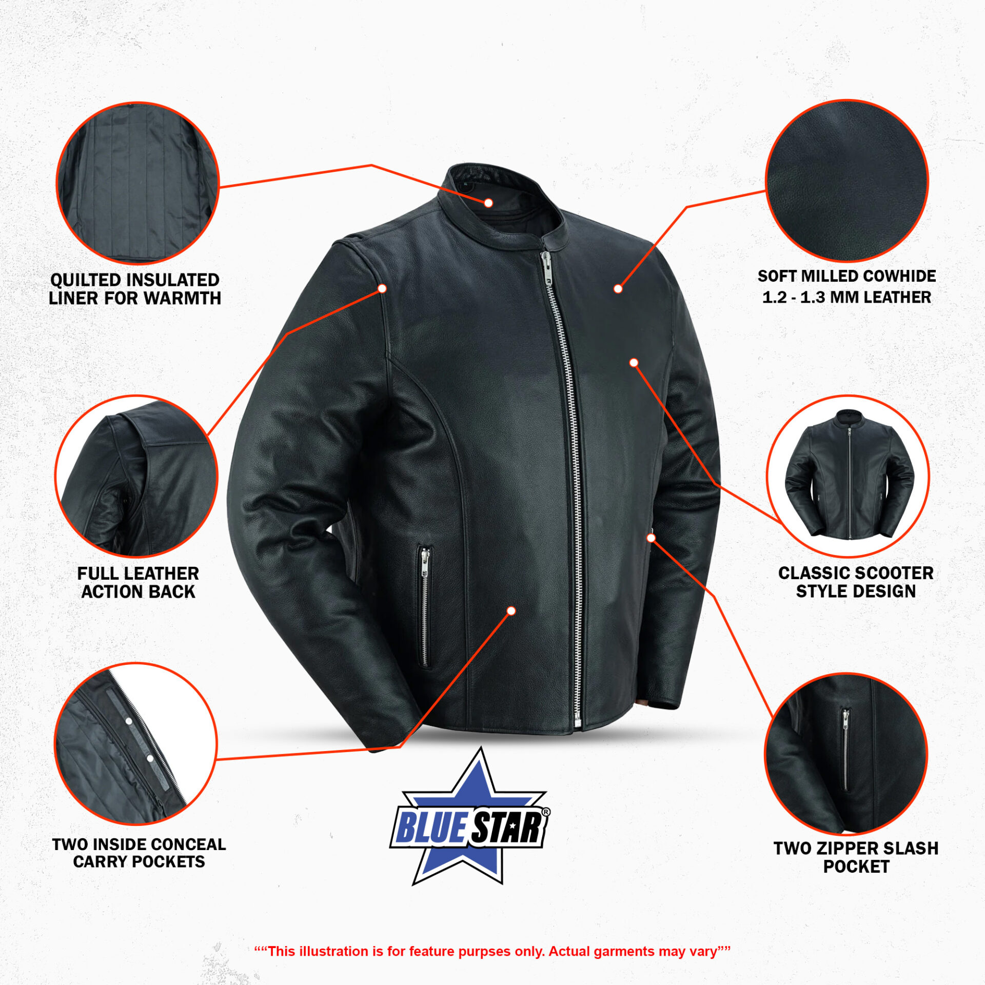 BSM1107 Men's Classic Scooter Jacket - Image 3