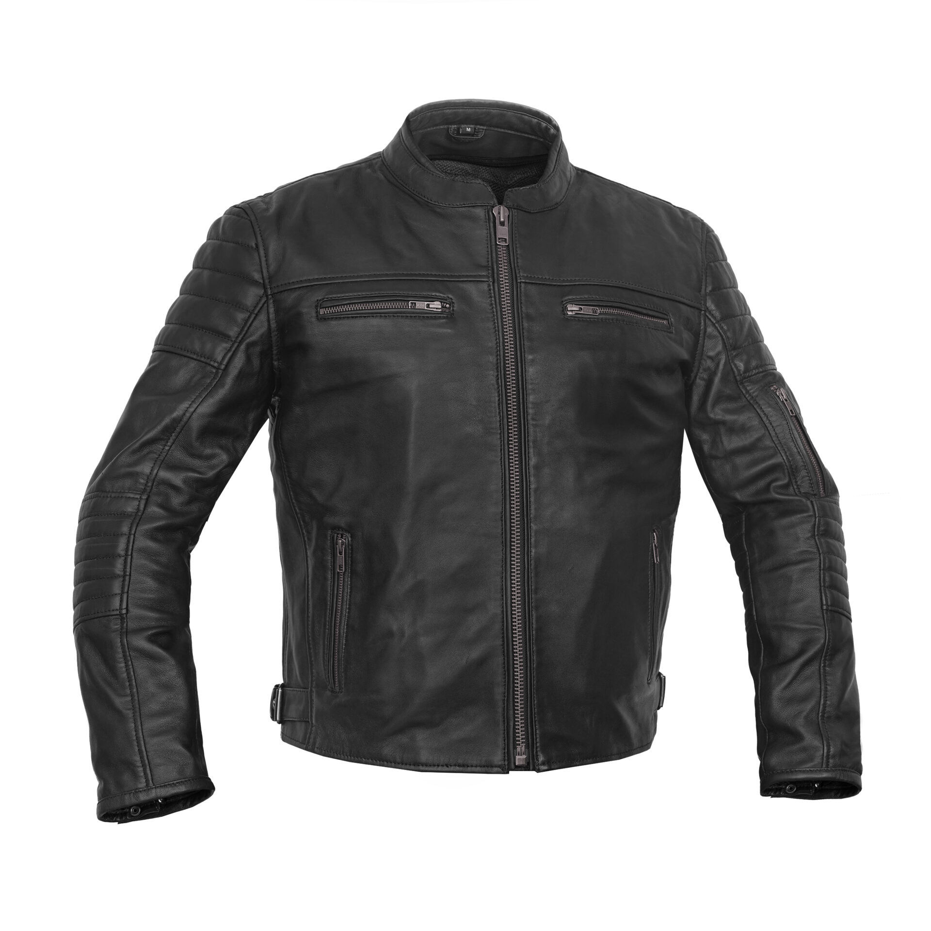 BSM1133 Men's Lightweight Drum Dyed Naked Lambskin Crossover Scooter Jacket