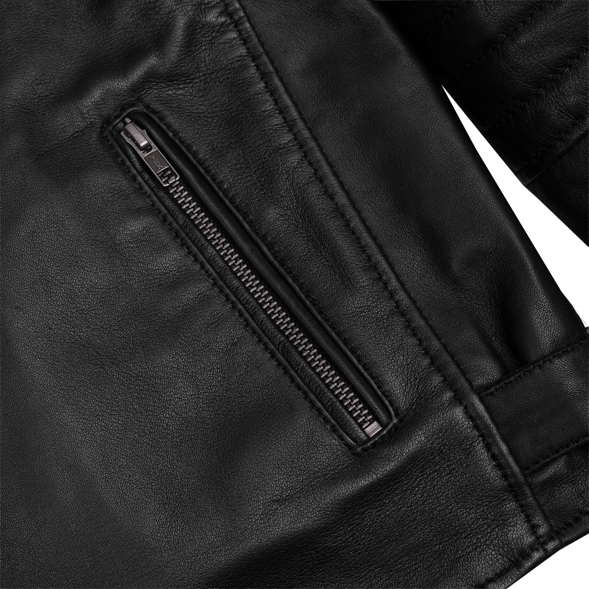 BSM1133 Men's Lightweight Drum Dyed Naked Lambskin Crossover Scooter Jacket - Image 10