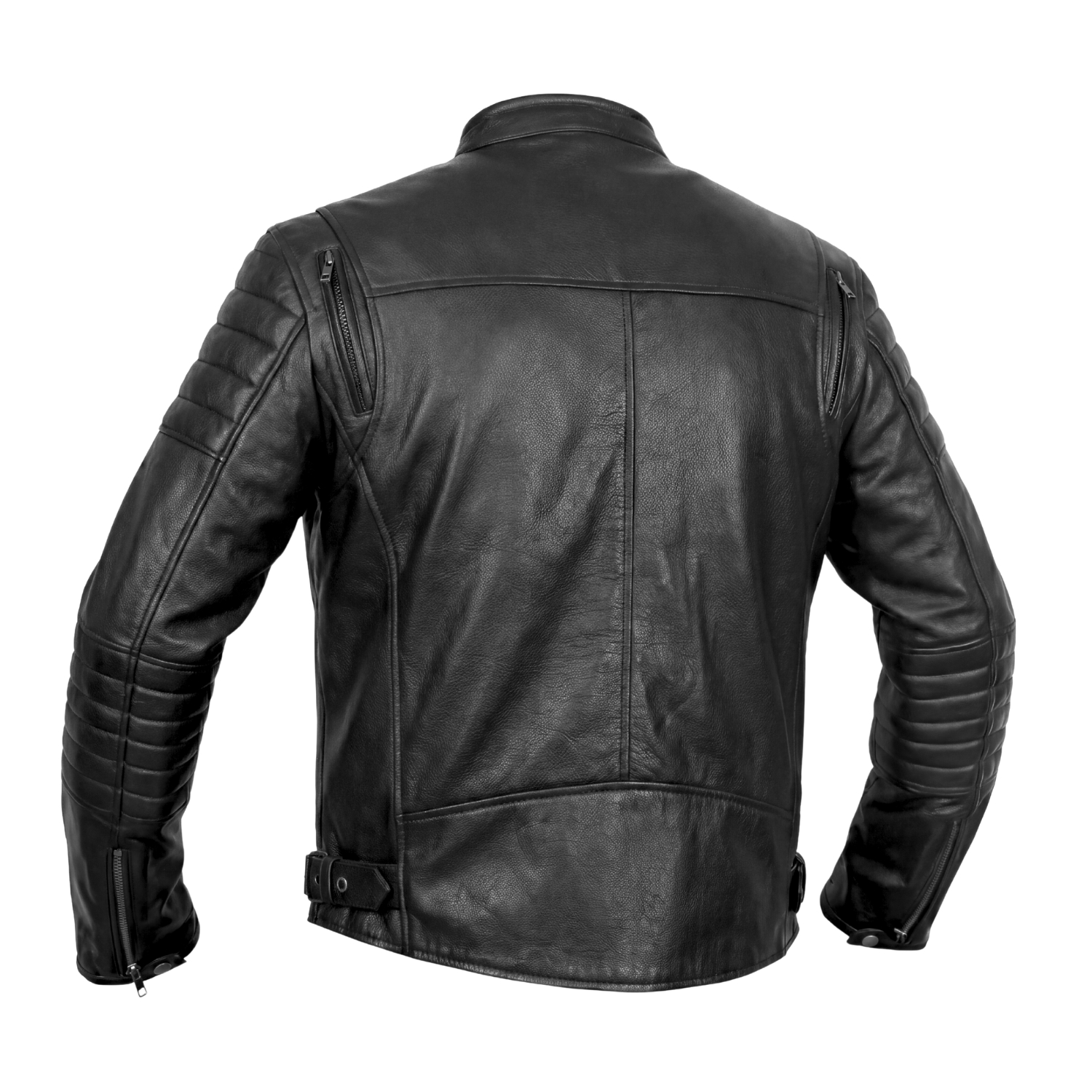 BSM1133 Men's Lightweight Drum Dyed Naked Lambskin Crossover Scooter Jacket - Image 2