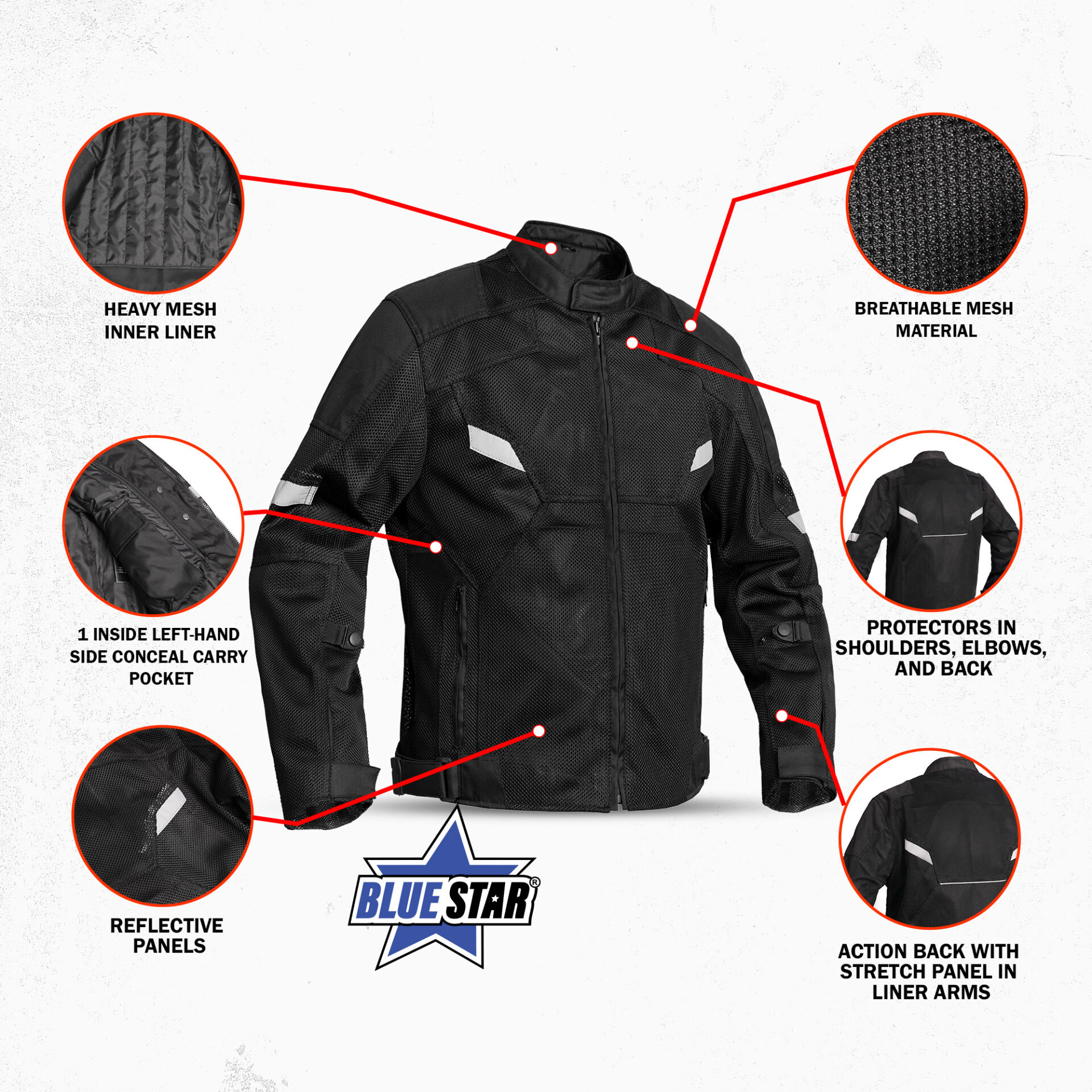 BSM1139 MEN'S PERFORMANCE MESH JACKET – BLACK - Image 3