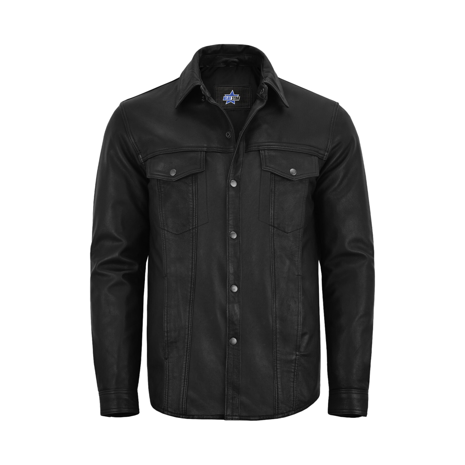 BSM1136 Men's Premium Lightweight Leather Shirt - Image 6