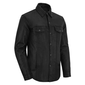 BSM1136 Men's Premium Lightweight Leather Shirt