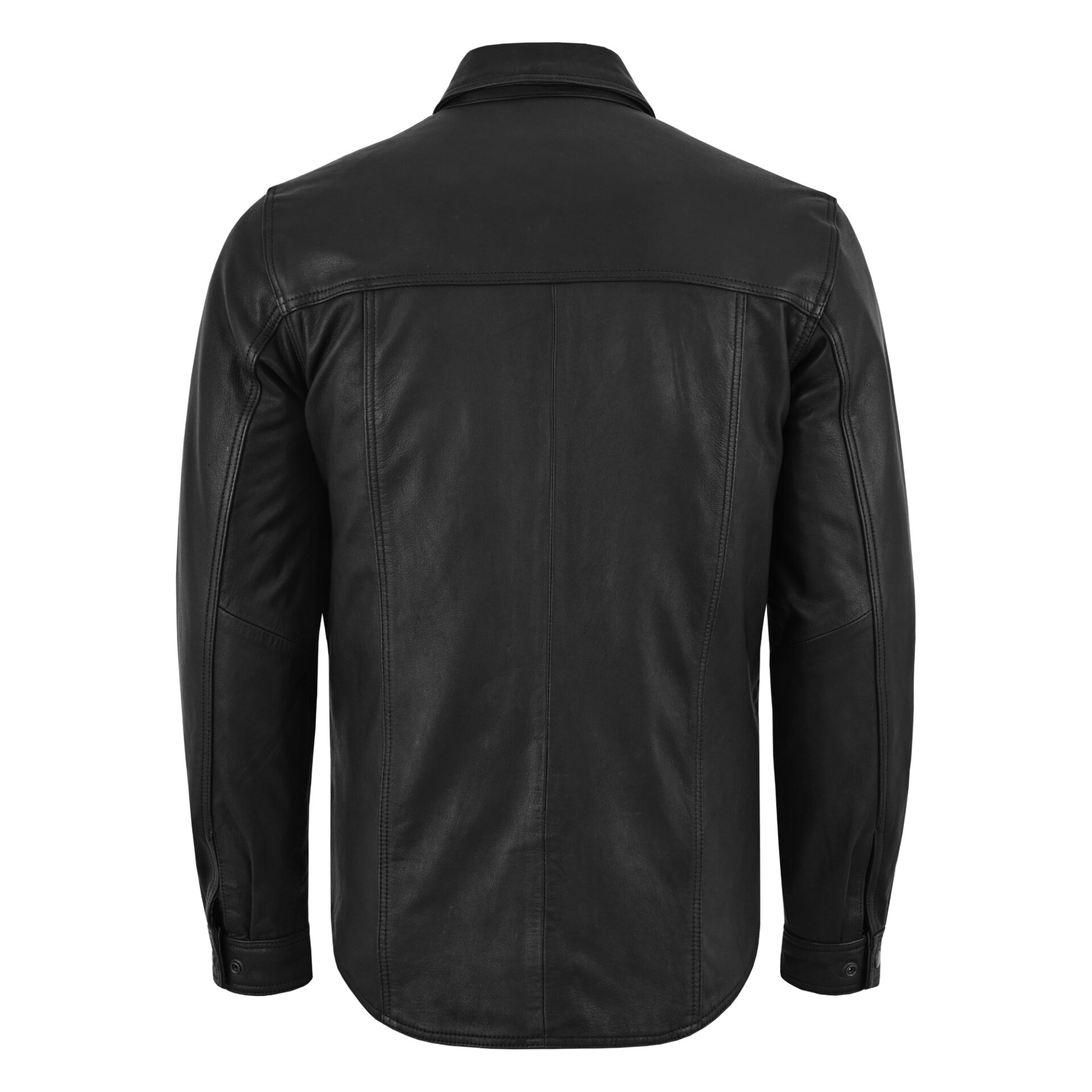 BSM1136 Men's Premium Lightweight Leather Shirt - Image 2
