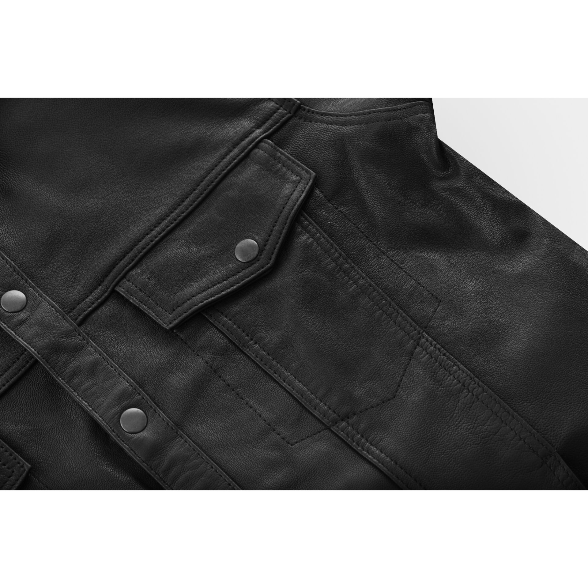 BSM1136 Men's Premium Lightweight Leather Shirt - Image 7