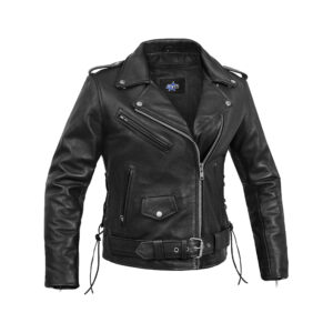 BSM2124 Women's Classic Side Lace Police Style M/C Jacket