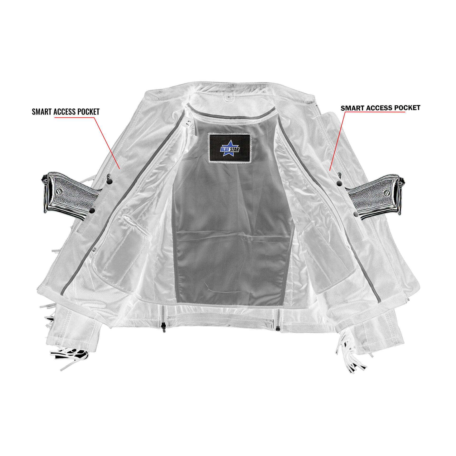 BSM2107 Women's Stylish Jacket with Fringe - Image 4