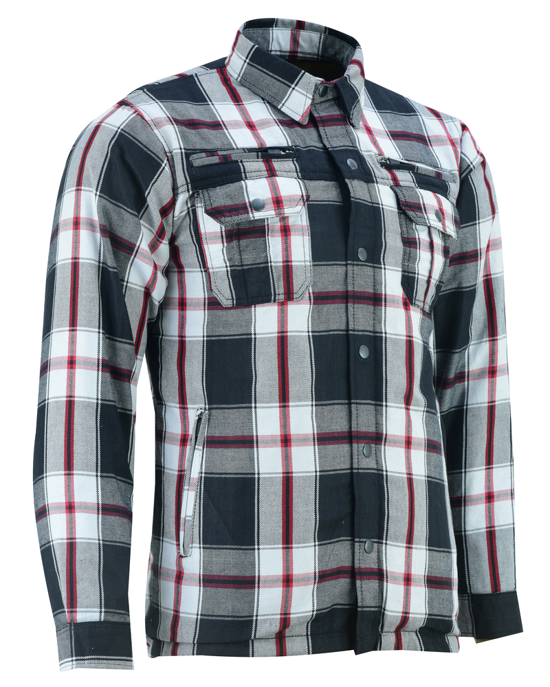 BSM1152 Armored Flannel Shirt - Black, White & Red