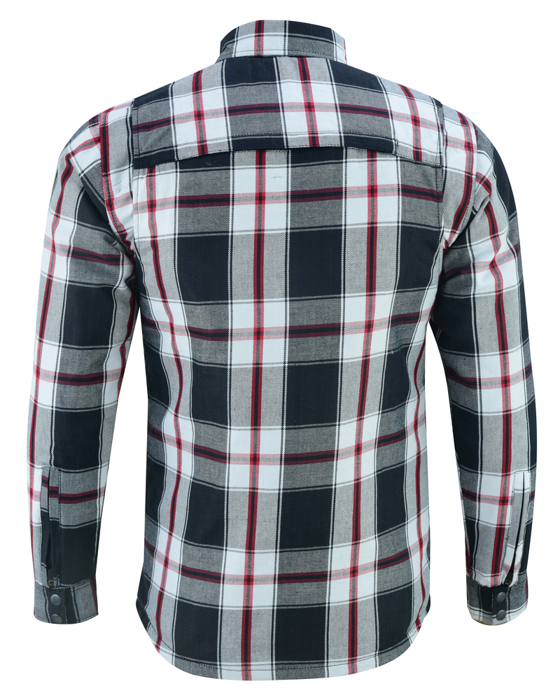 BSM1152 Armored Flannel Shirt - Black, White & Red - Image 7