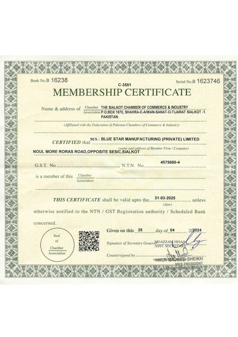 Chamber Certificate