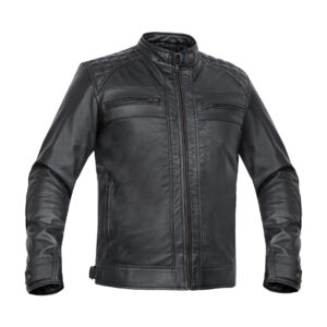 CLASSIC CHARM MEN’S SHEEPSKIN LEATHER JACKET WITH SNAP BUTTON COLLAR