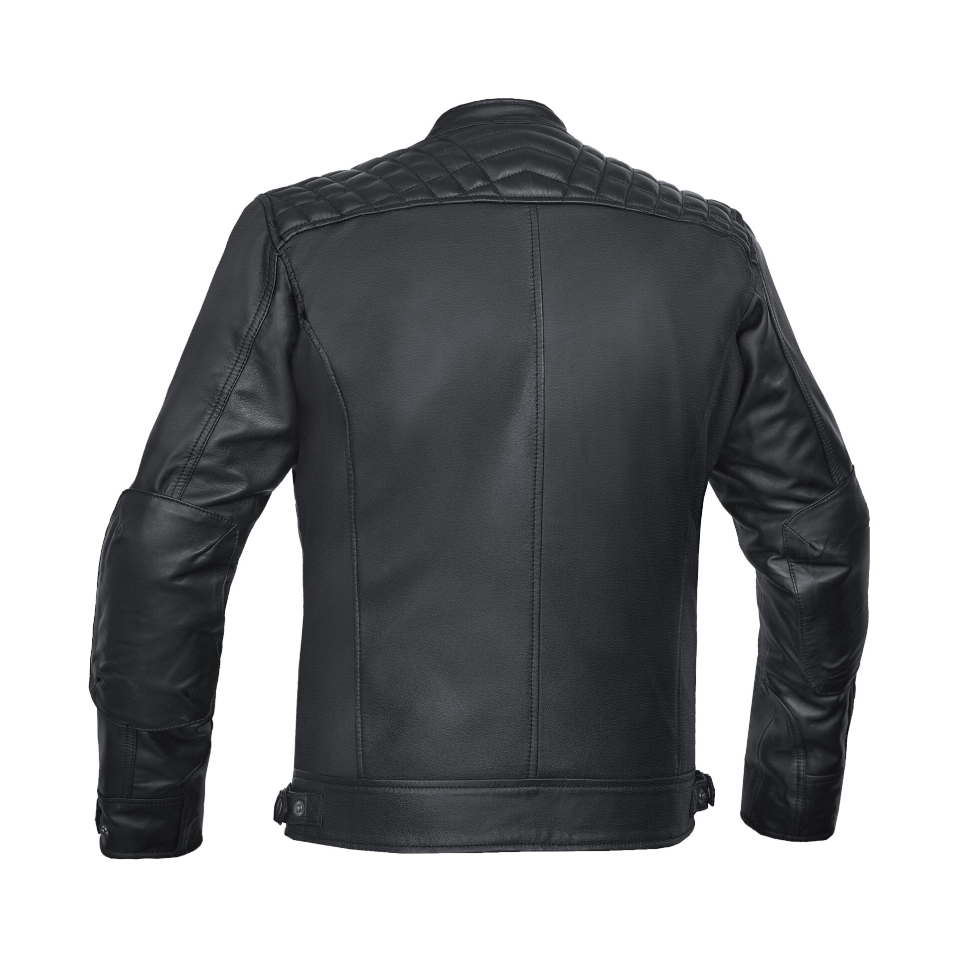 CLASSIC CHARM MEN’S SHEEPSKIN LEATHER JACKET WITH SNAP BUTTON COLLAR - Image 2