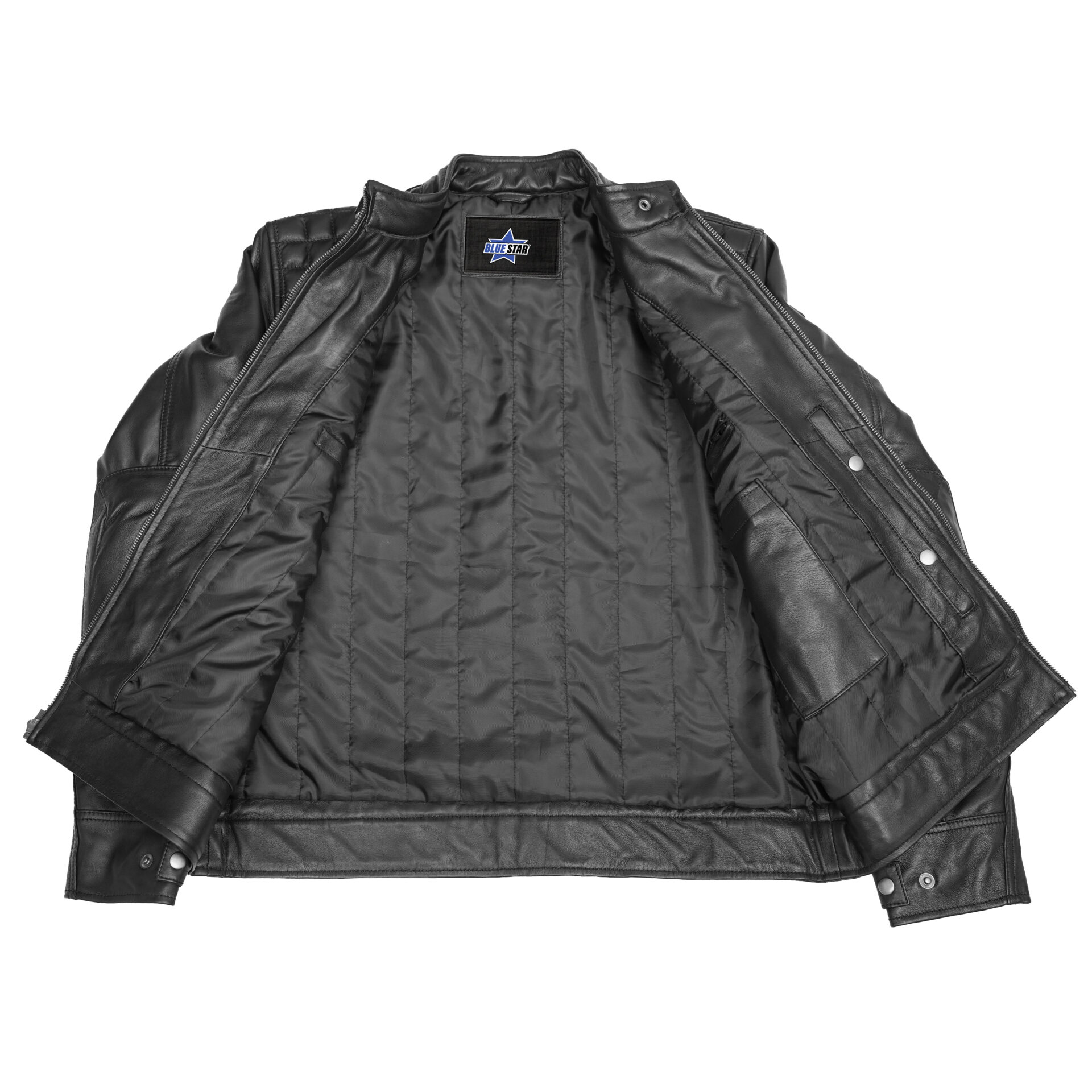CLASSIC CHARM MEN’S SHEEPSKIN LEATHER JACKET WITH SNAP BUTTON COLLAR - Image 5