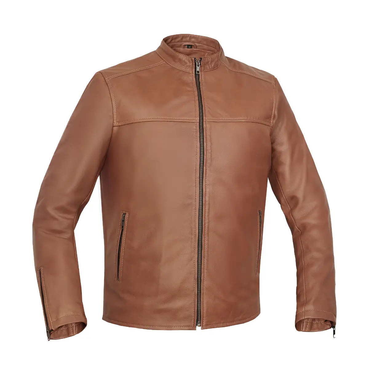 RUSTIC STUNNER MEN’S BROWN FASHION LEATHER JACKET