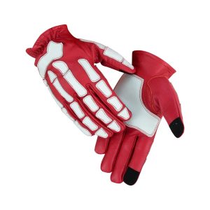 Skeletal Grip Red and White Skeleton Design Riding Glove