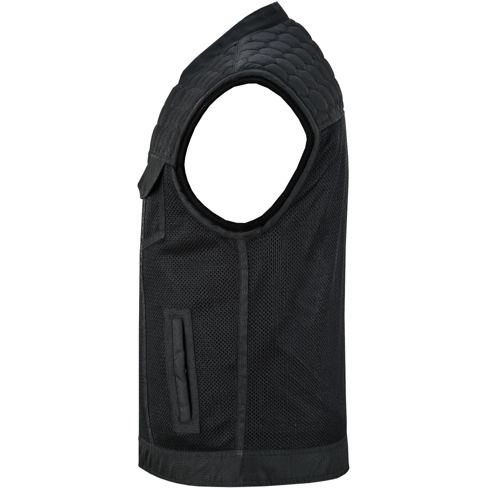 BSM4602 Mesh Rave Men’s Black Mesh Textile Vest with Black Paisley Liner - Image 7
