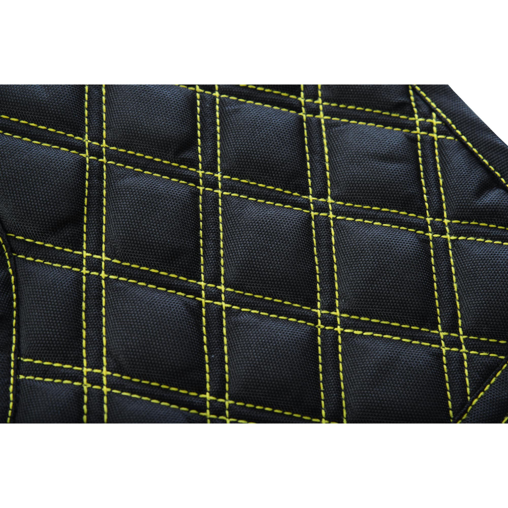 BSM4601 Nitro Rush Men’s Black Mesh Textile Vest with Yellow Diamond Stitch - Image 14