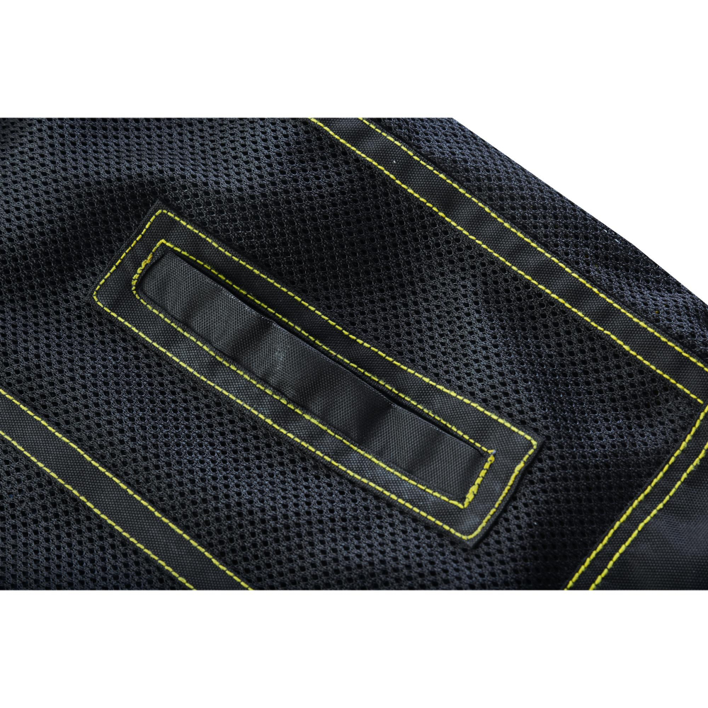 BSM4601 Nitro Rush Men’s Black Mesh Textile Vest with Yellow Diamond Stitch - Image 16