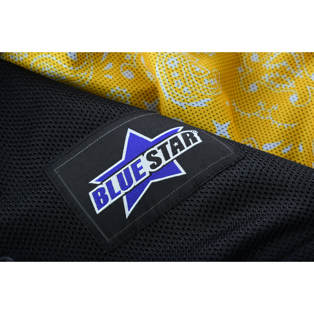 BSM4601 Nitro Rush Men’s Black Mesh Textile Vest with Yellow Diamond Stitch - Image 11