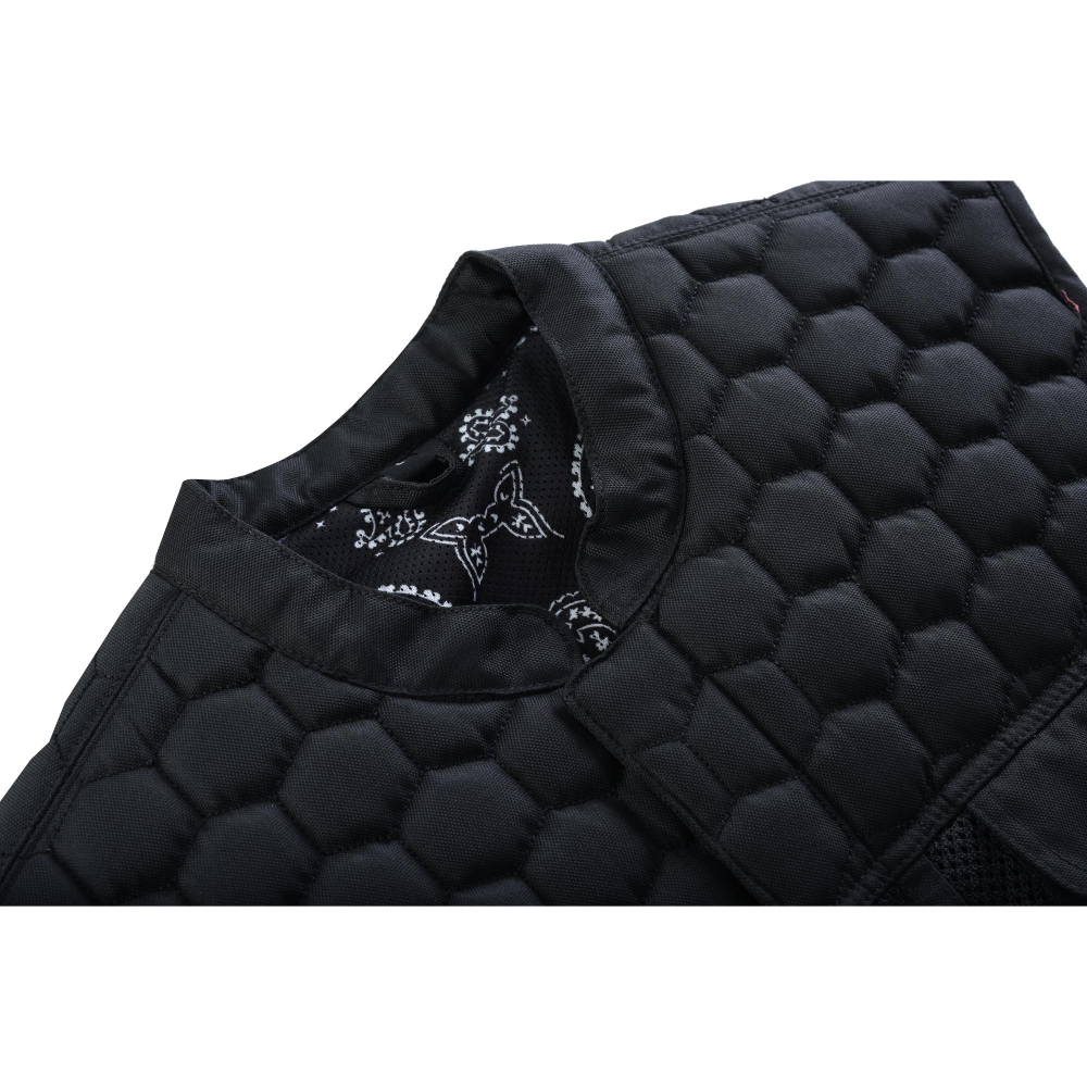 BSM4602 Mesh Rave Men’s Black Mesh Textile Vest with Black Paisley Liner - Image 21