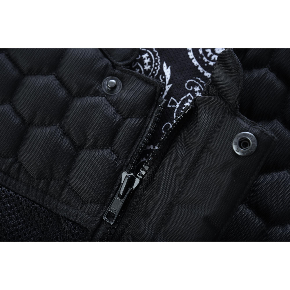 BSM4602 Mesh Rave Men’s Black Mesh Textile Vest with Black Paisley Liner - Image 12