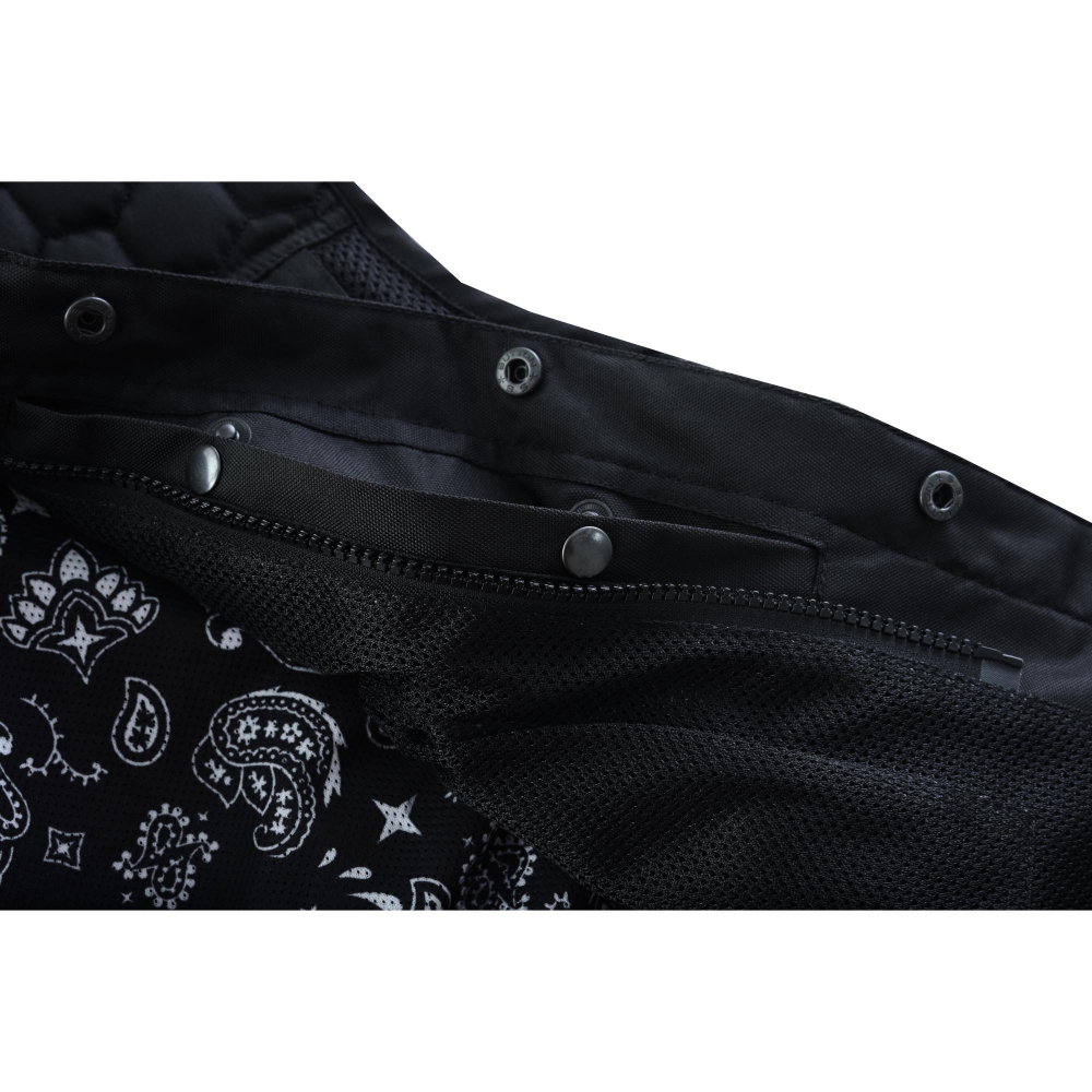 BSM4602 Mesh Rave Men’s Black Mesh Textile Vest with Black Paisley Liner - Image 13