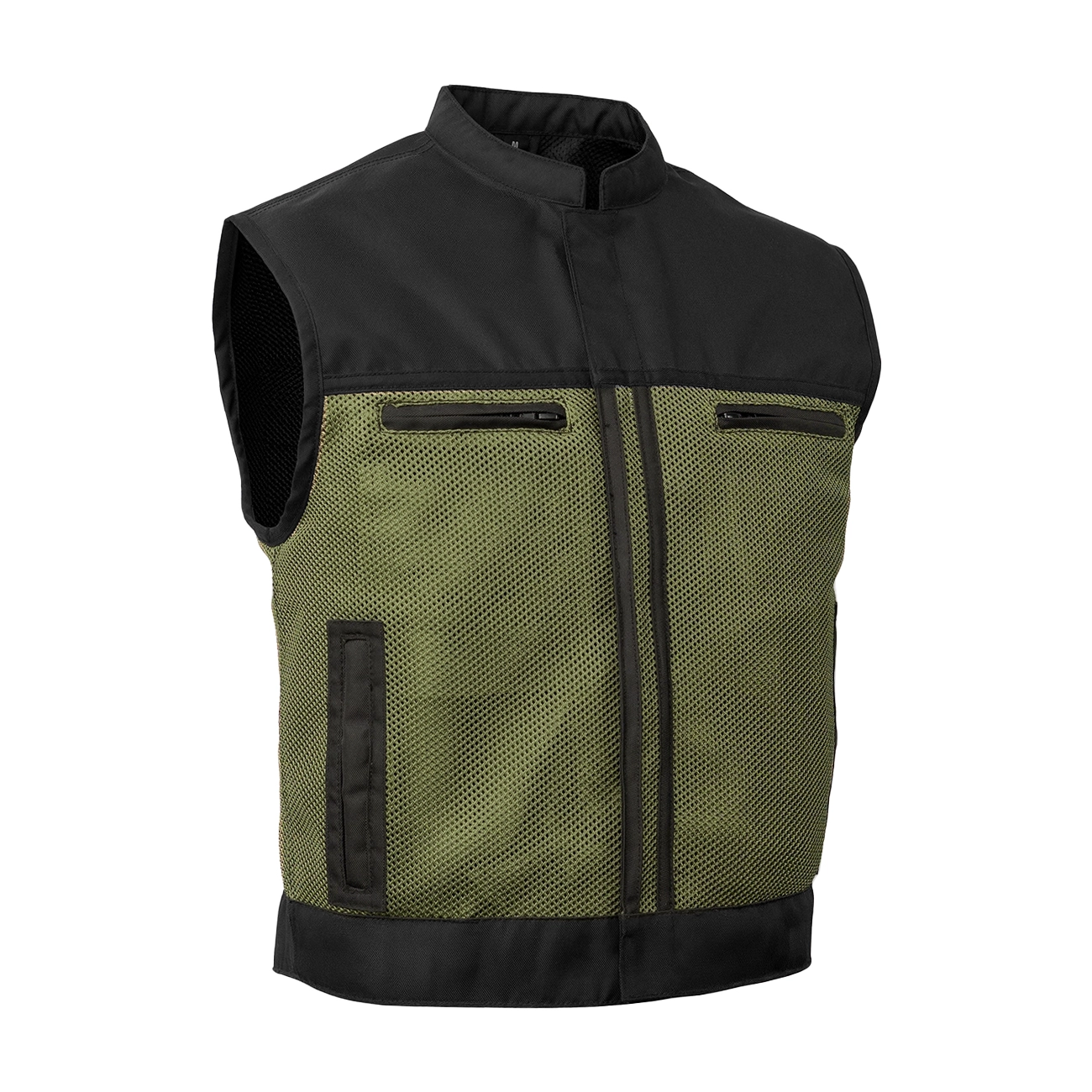 BSM4609 - Blaze Green Men’s Motorcycle Mesh Vest - Image 4