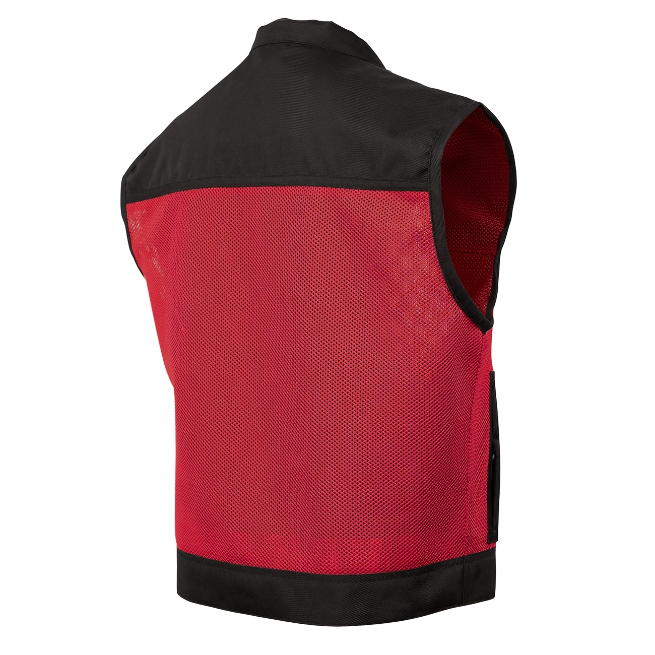 BSM4611 - Blaze Red Men’s Motorcycle Mesh Vest - Image 4