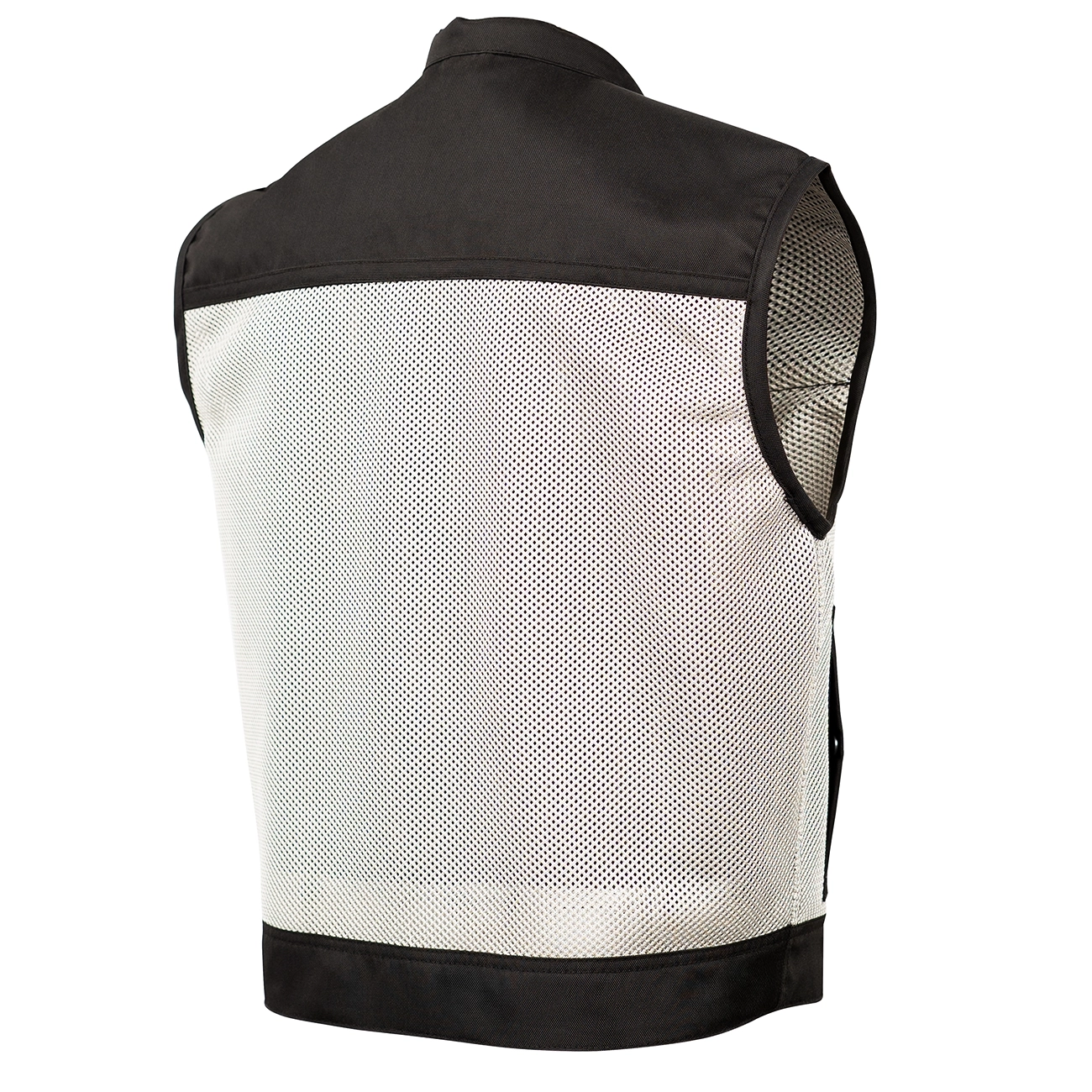 BSM4612 - Blaze Silver Men’s Motorcycle Mesh Vest - Image 4