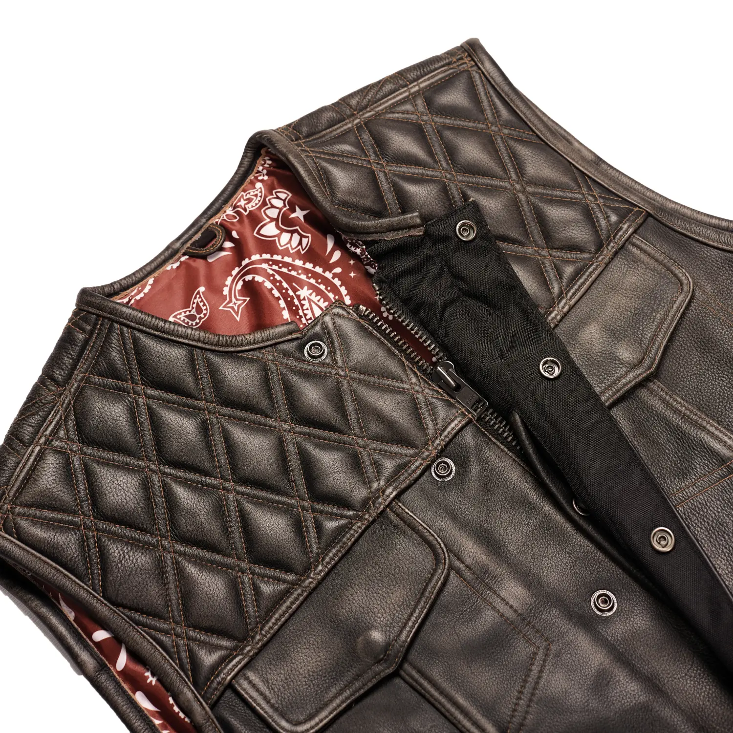 BSM4615 Liberty Knight - Blaze Lowside Men's Leather Vest - Image 10