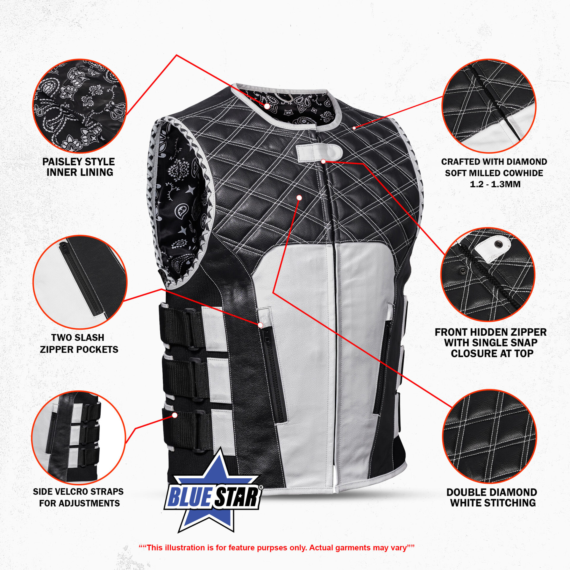 BSM4628 Striden Men’s Leather Vest - Image 3
