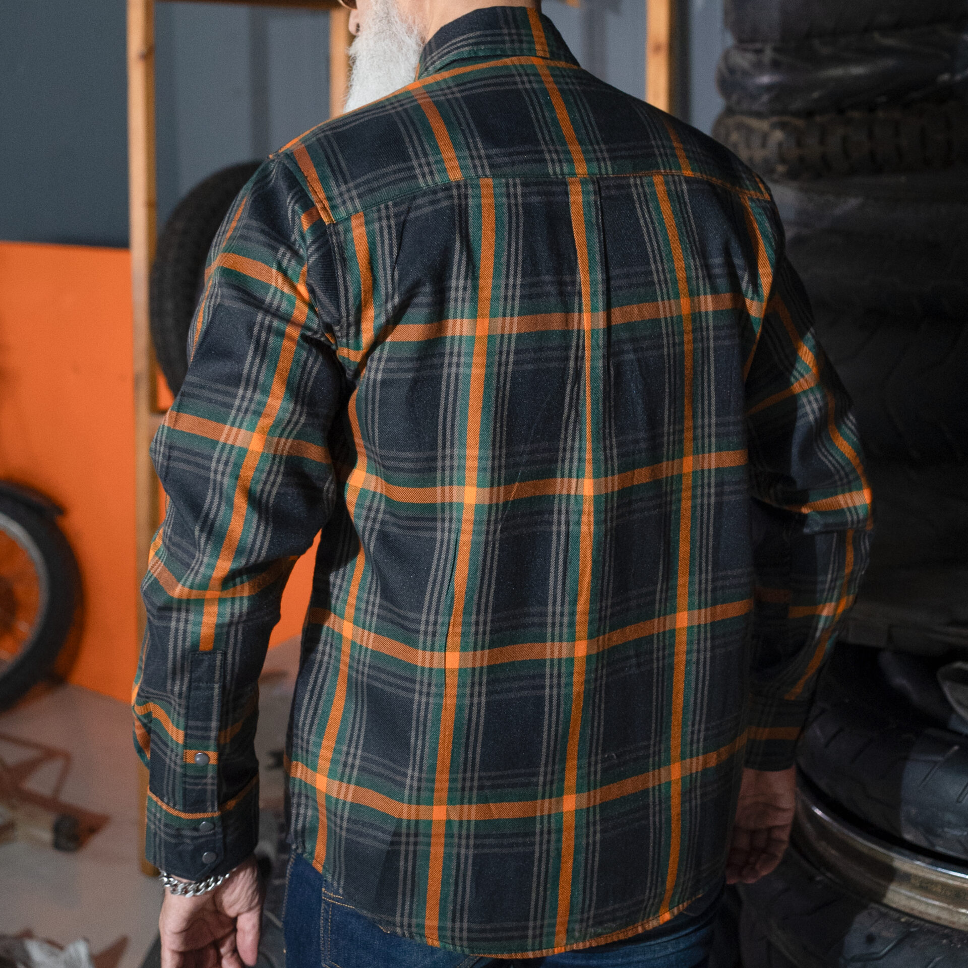 BSM4636 Sprucer Men’s Blue and Green Flannel Shirt - Image 3