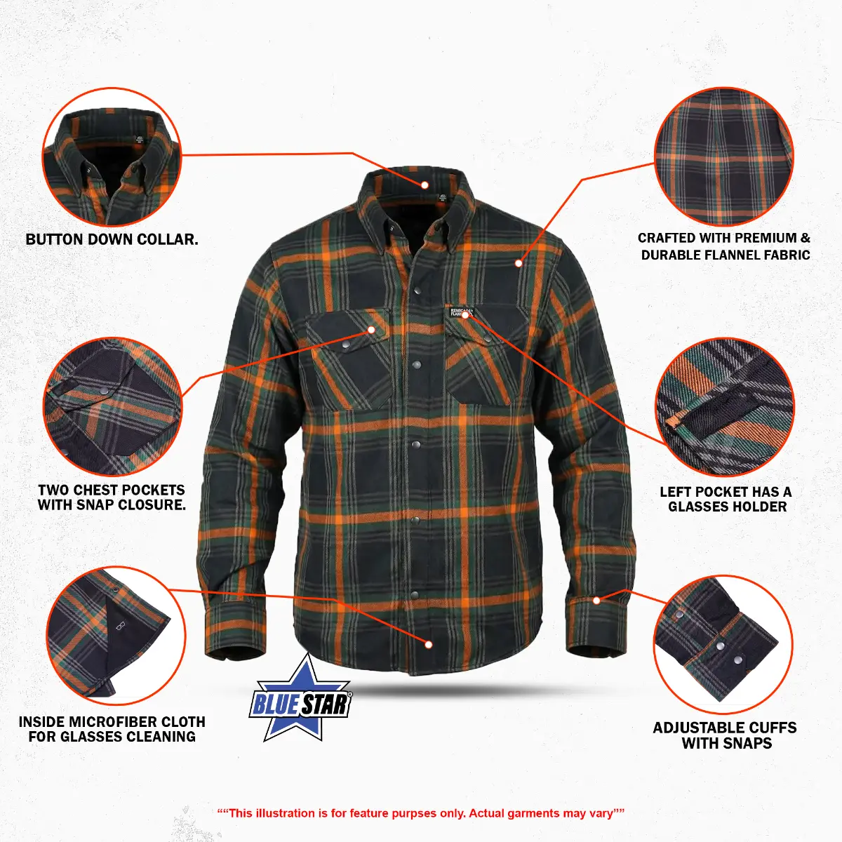 BSM4636 Sprucer Men’s Blue and Green Flannel Shirt - Image 2