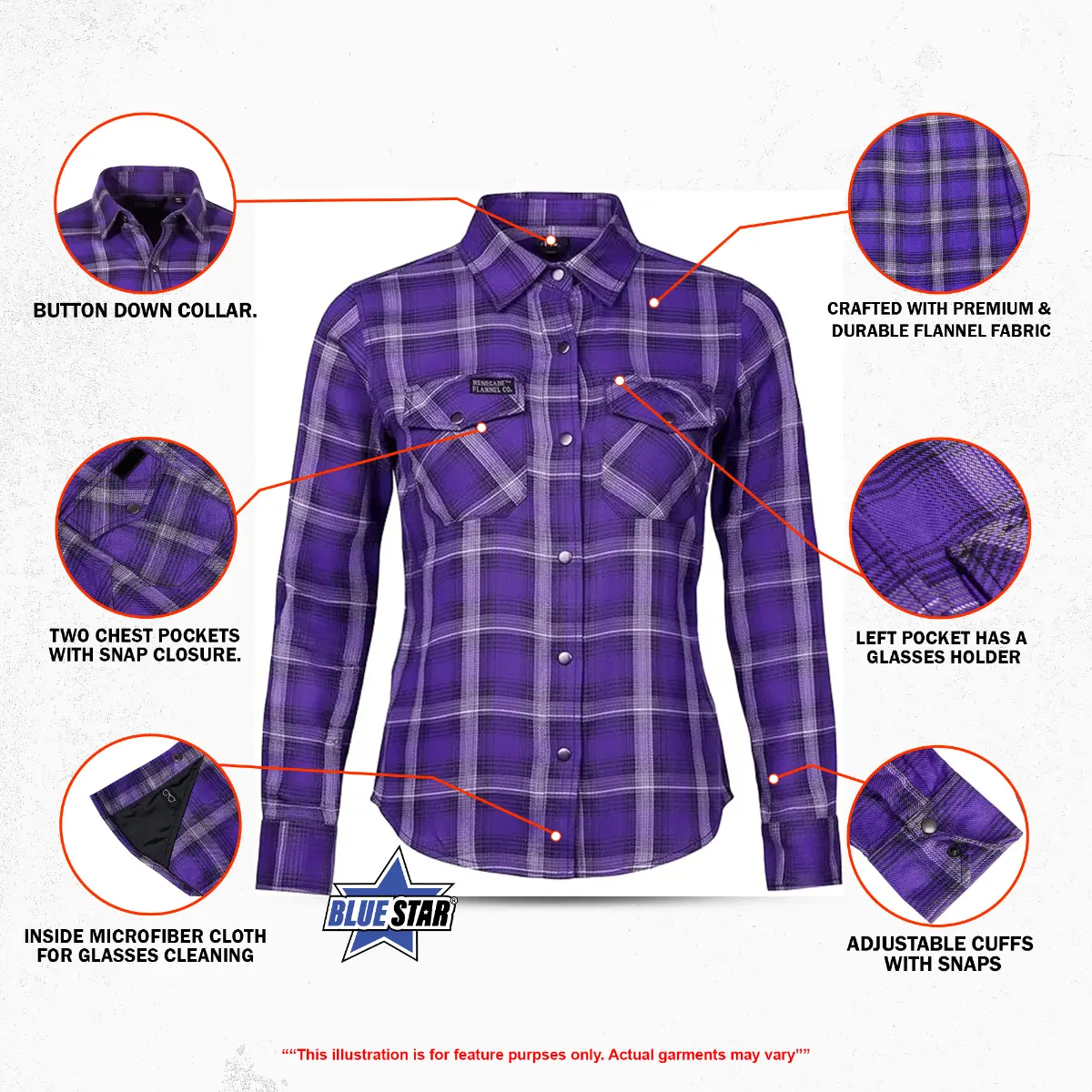 BSM4638 Duskberry Women’s Flannel Shirt - Image 2