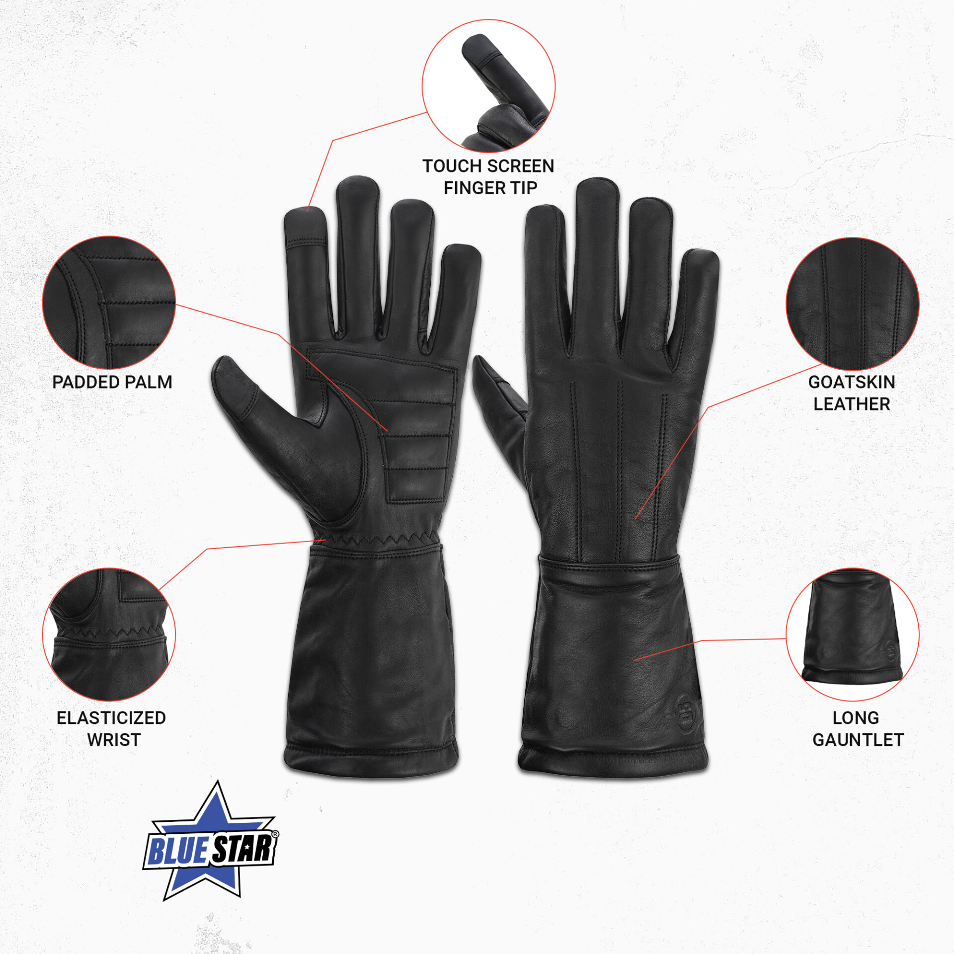 BSM4645 Steadfast Men's Leather Gloves - Image 2