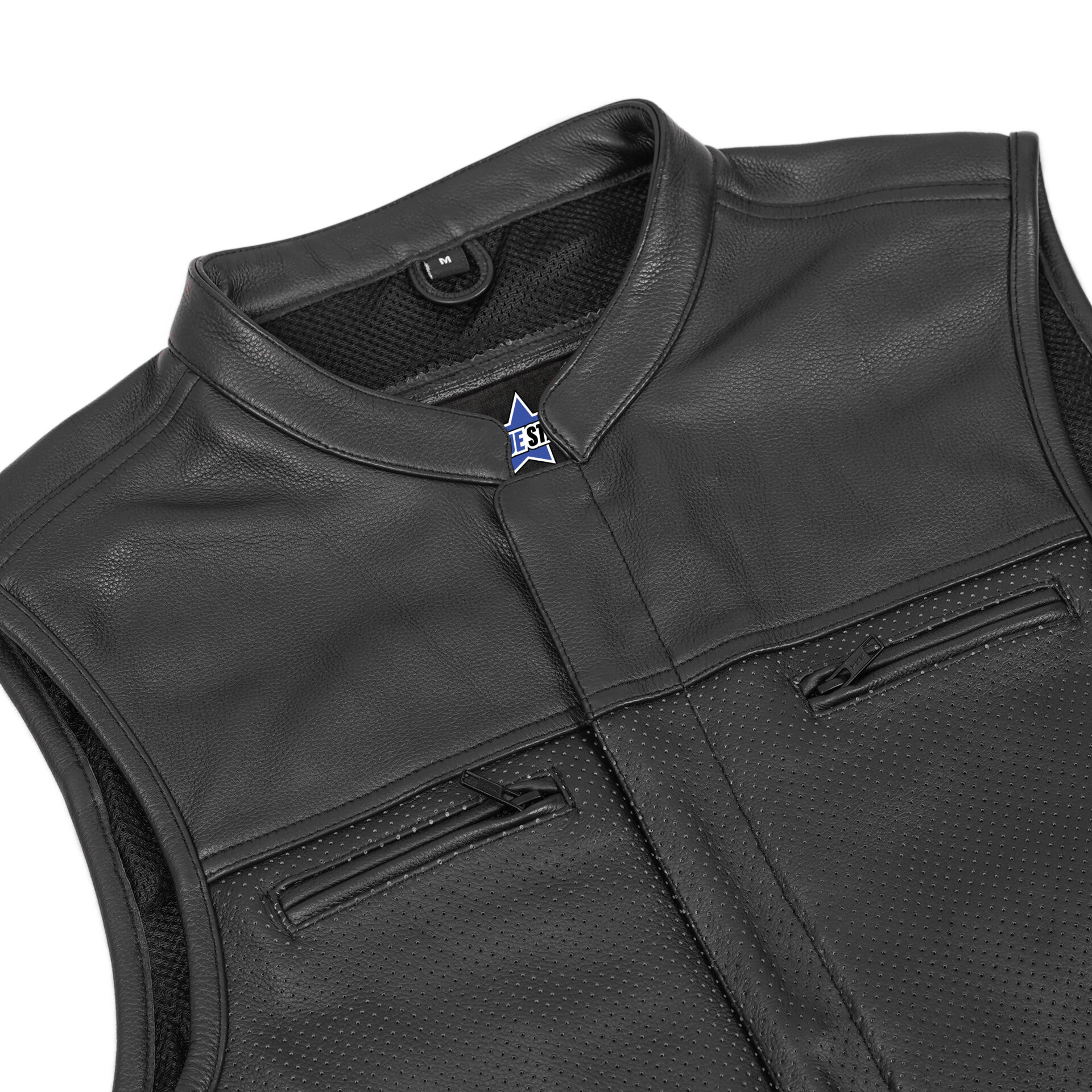 BSM4654 Gravel Ghost Men’s Leather Motorcycle Vest - Image 7
