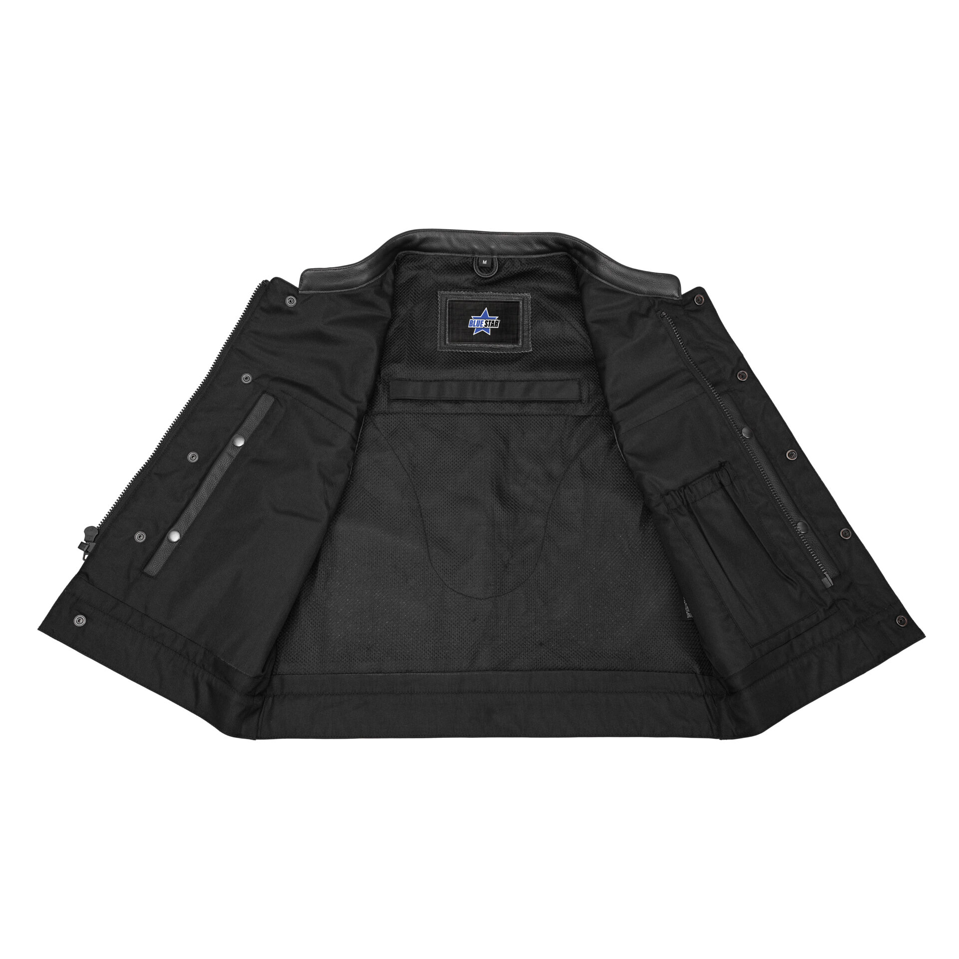 BSM4654 Gravel Ghost Men’s Leather Motorcycle Vest - Image 5